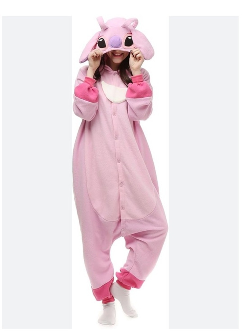 Pink Stitch jumpsuit Costumes Adult Unisex Halloween Animal Pajamas